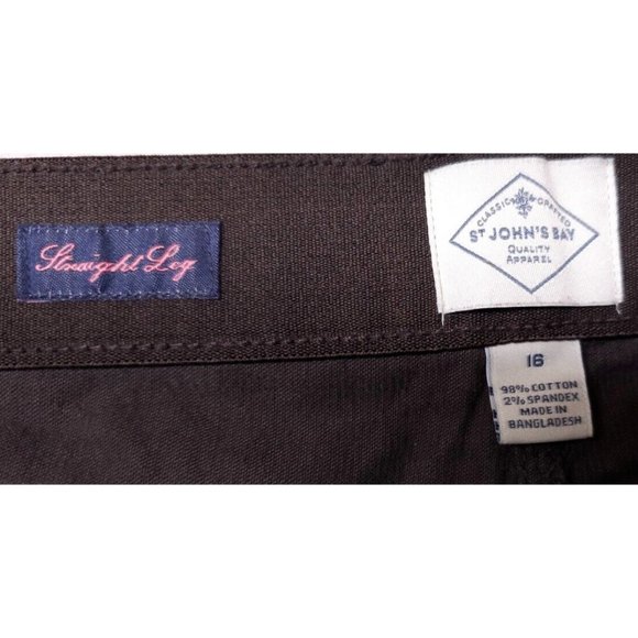 St. Johns Bay 16 Brown Straight Leg Stretch High Waist Corduroy Pants 36X32 - Picture 12 of 12